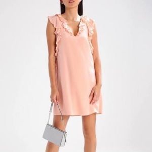 Club Monaco Peach Kiekira Ruffle Dress